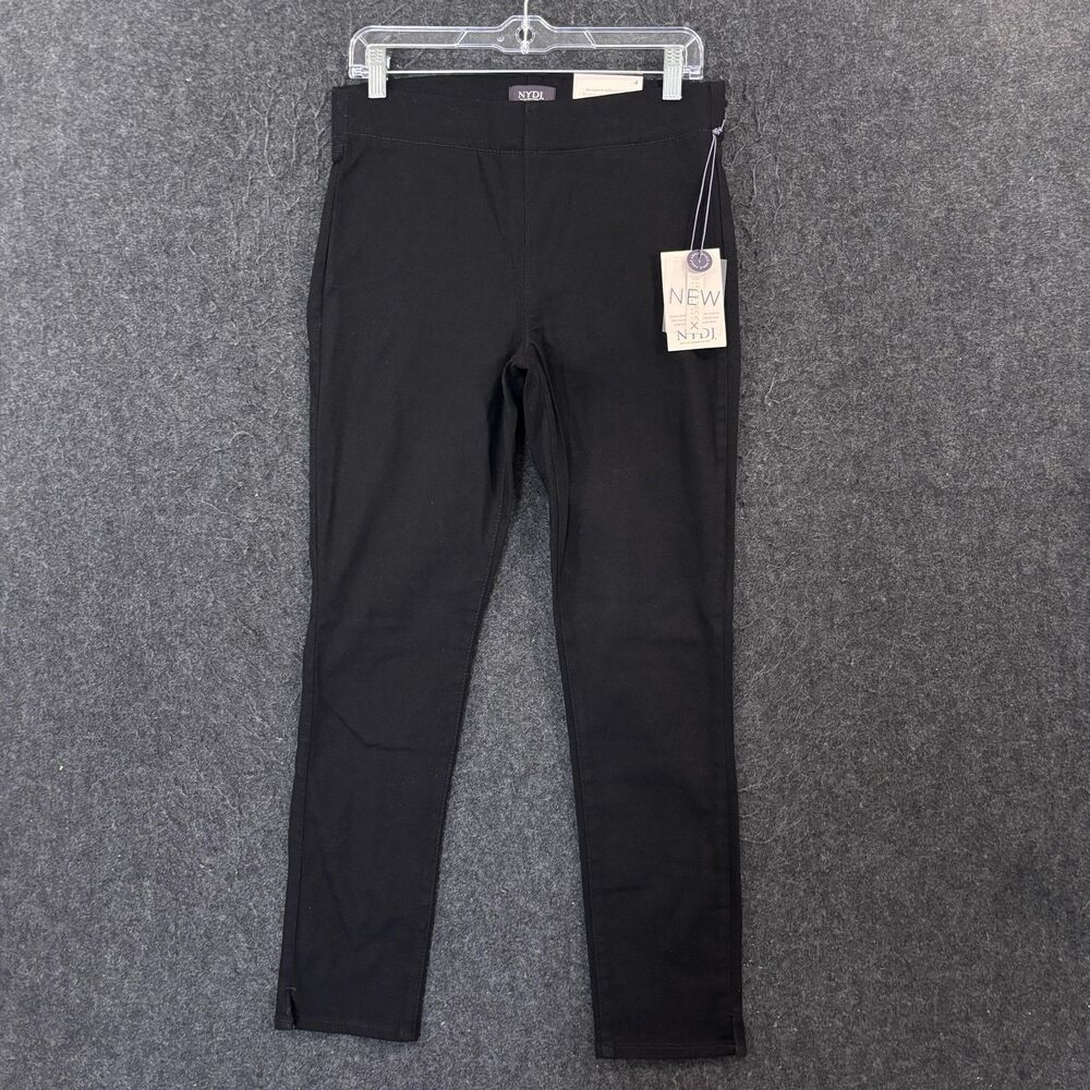 NYDJ Pull On Skinny Ankle Jeans Women's 4 Black Mid Rise Stretch Denim Pants